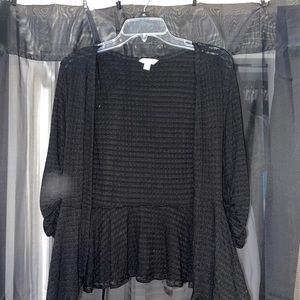 Black cardigan, size small, gently used.